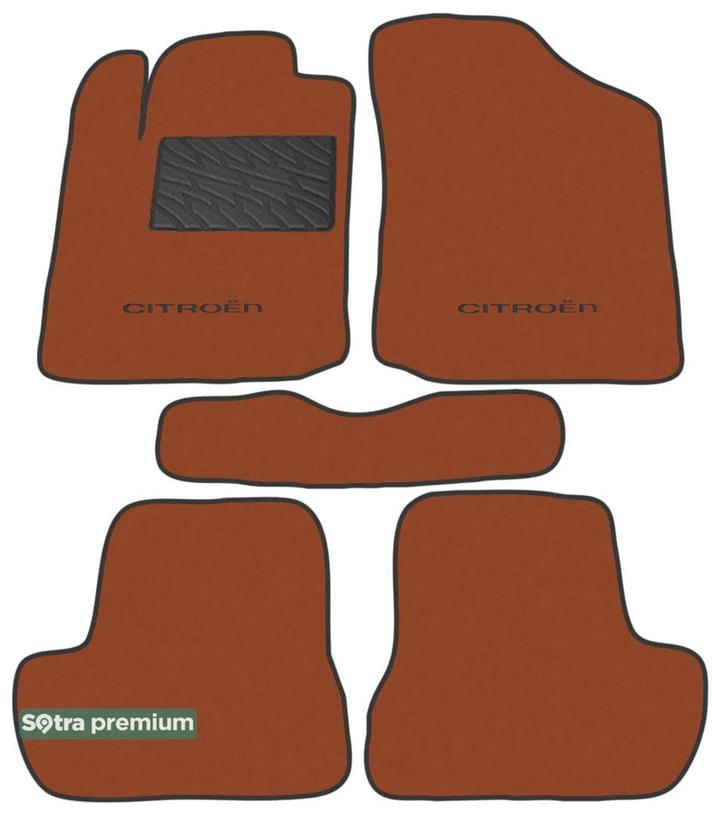 Sotra 01417-CH-TERRA Interior mats Sotra two-layer terracotta for Citroen C2 (2003-2009), set 01417CHTERRA
