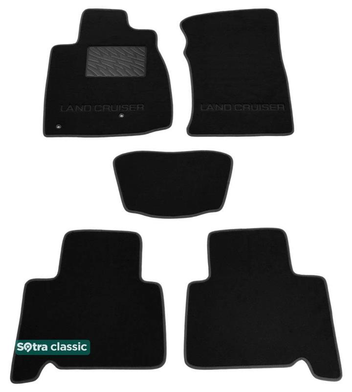 Sotra 06001-GD-BLACK Interior mats Sotra two-layer black for Toyota Land cruiser prado (2002-2009), set 06001GDBLACK