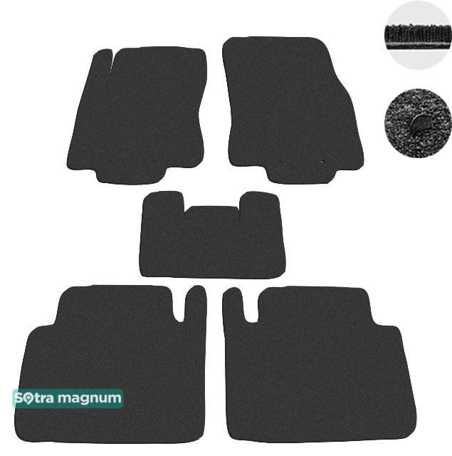 Sotra 06301-MG15-BLACK Interior mats Sotra two-layer black for Nissan X-trail (2014-), set 06301MG15BLACK