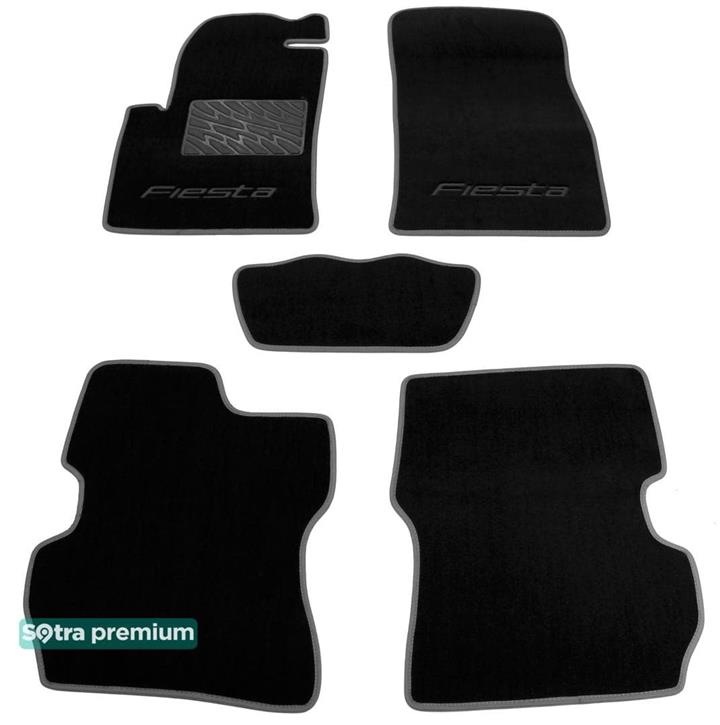 Sotra 06378-CH-BLACK Interior mats Sotra two-layer black for Ford Fiesta (2002-2008), set 06378CHBLACK