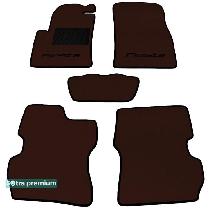 Sotra 06378-CH-CHOCO Interior mats Sotra two-layer brown for Ford Fiesta (2002-2008), set 06378CHCHOCO