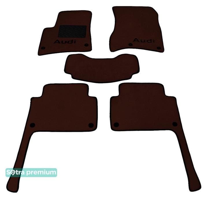 Sotra 06401-CH-CHOCO Interior mats Sotra two-layer brown for Audi Q7 (2006-2014), set 06401CHCHOCO