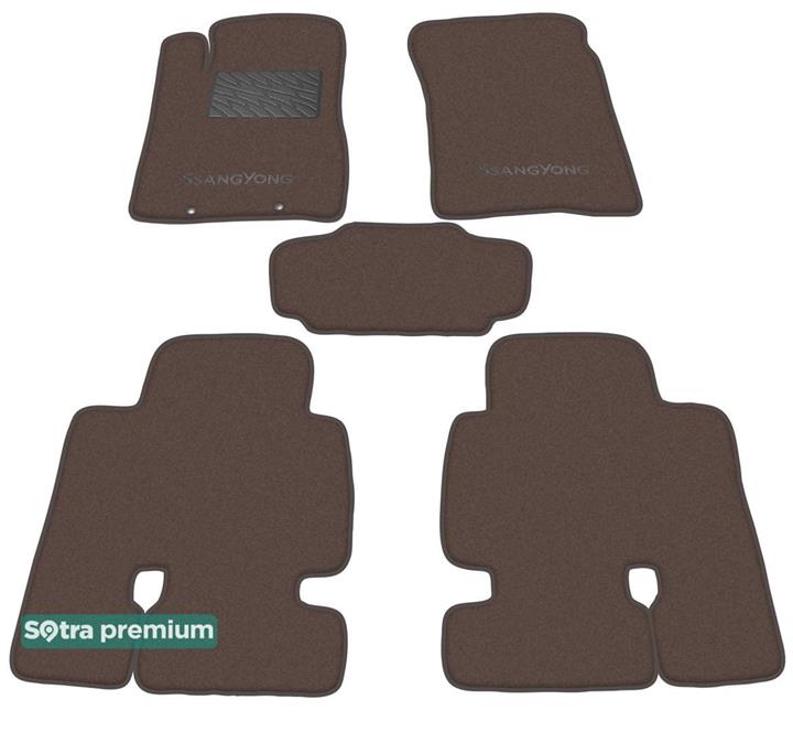 Sotra 06438-CH-CHOCO Interior mats Sotra two-layer brown for Ssang yong Kyron (2005-2014), set 06438CHCHOCO