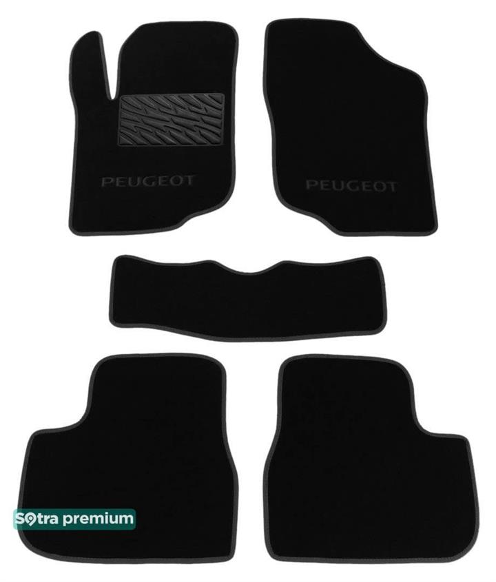 Sotra 06472-CH-BLACK Interior mats Sotra two-layer black for Peugeot 207 (2006-2014), set 06472CHBLACK