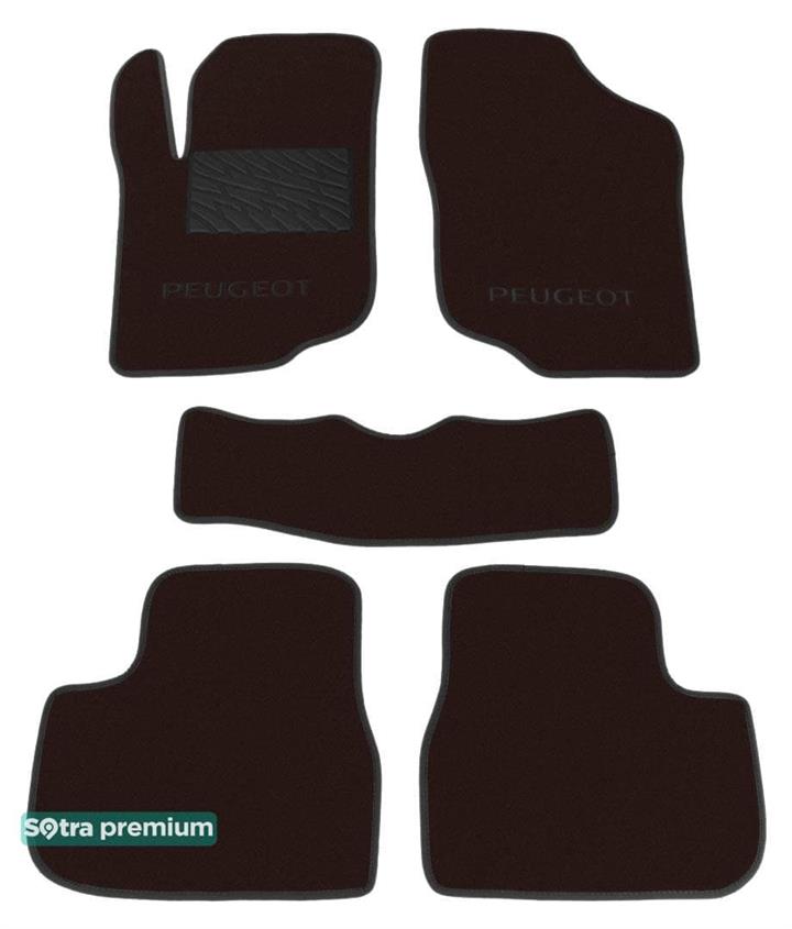 Sotra 06472-CH-CHOCO Interior mats Sotra two-layer brown for Peugeot 207 (2006-2014), set 06472CHCHOCO