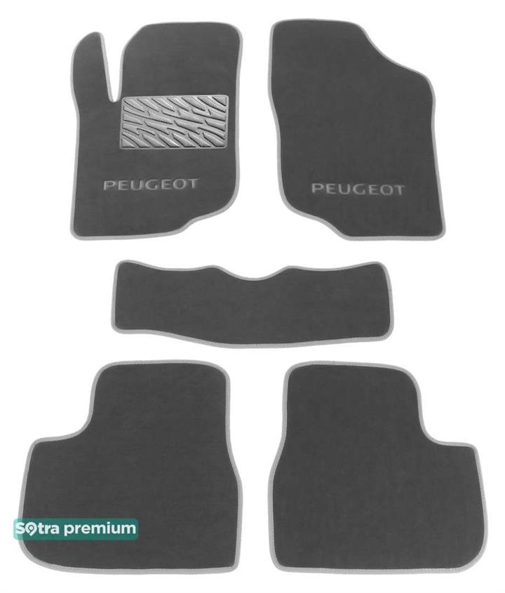 Sotra 06472-CH-GREY Interior mats Sotra two-layer gray for Peugeot 207 (2006-2014), set 06472CHGREY