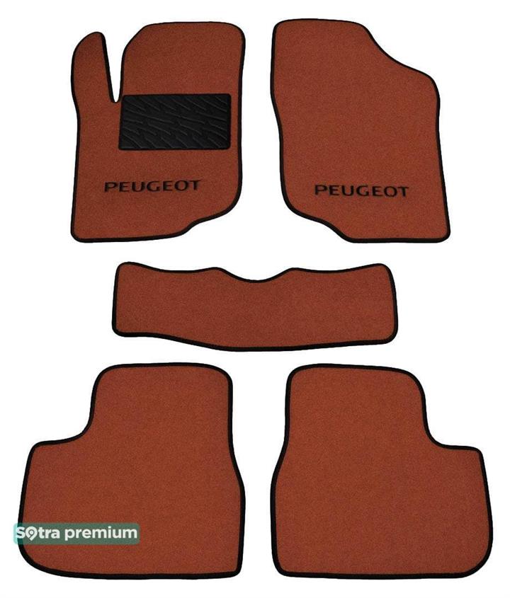 Sotra 06472-CH-TERRA Interior mats Sotra two-layer terracotta for Peugeot 207 (2006-2014), set 06472CHTERRA
