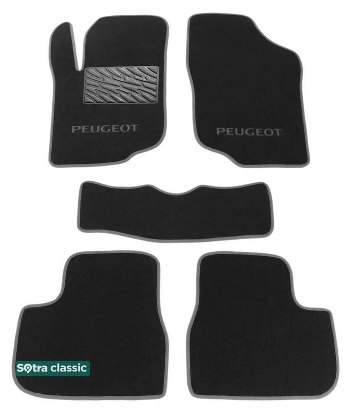 Sotra 06472-GD-GREY Interior mats Sotra two-layer gray for Peugeot 207 (2006-2014), set 06472GDGREY