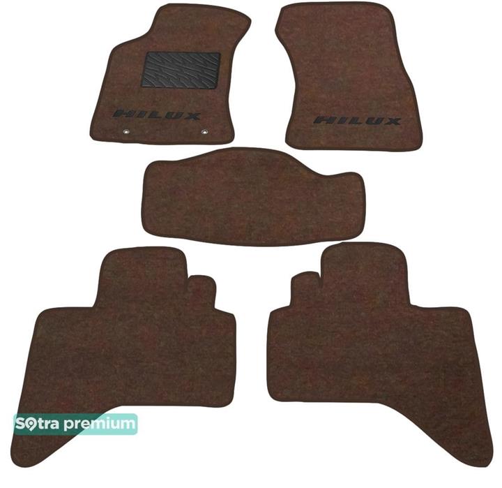 Sotra 06490-CH-CHOCO Interior mats Sotra two-layer brown for Toyota Hilux (2004-2010), set 06490CHCHOCO