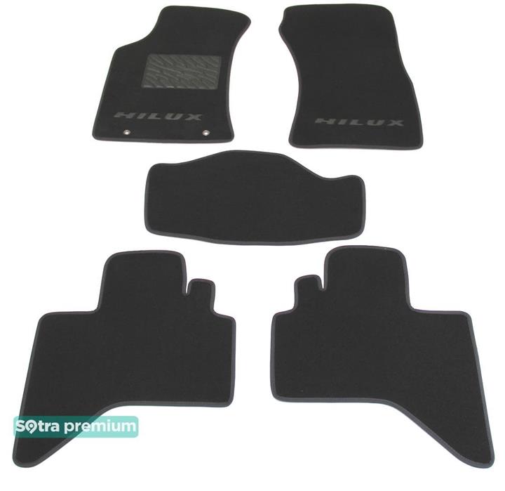 Sotra 06490-CH-GREY Interior mats Sotra two-layer gray for Toyota Hilux (2004-2010), set 06490CHGREY