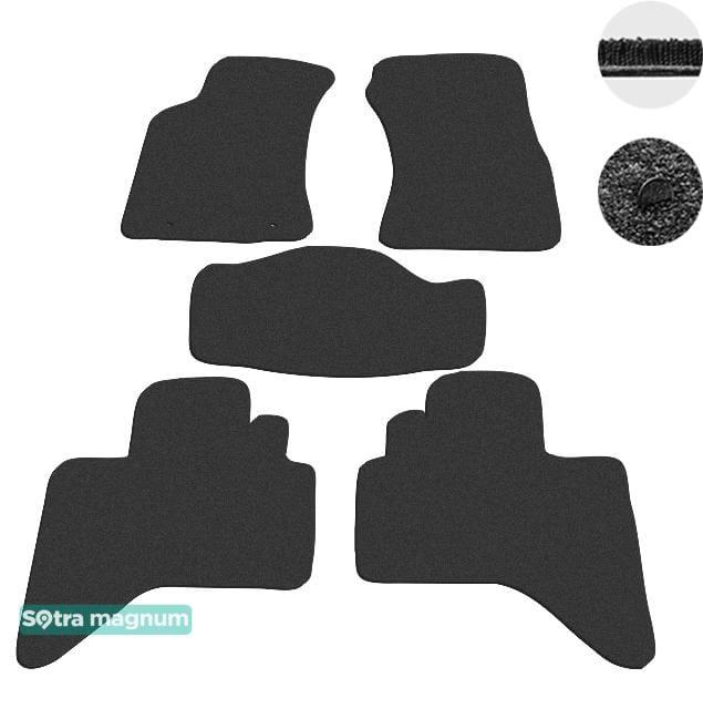 Sotra 06490-MG15-BLACK Interior mats Sotra two-layer black for Toyota Hilux (2004-2010), set 06490MG15BLACK