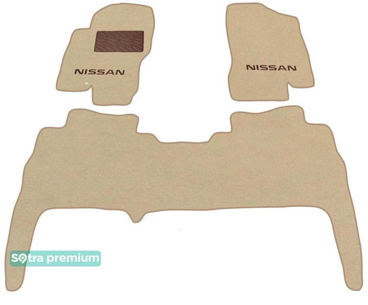 Sotra 06501-CH-BEIGE Interior mats Sotra two-layer beige for Nissan Navara (2005-2010), set 06501CHBEIGE