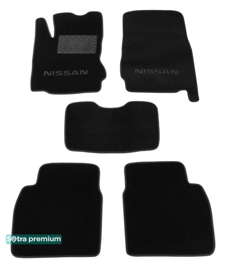 Sotra 06502-CH-BLACK Interior mats Sotra two-layer black for Nissan Note (2005-2013), set 06502CHBLACK