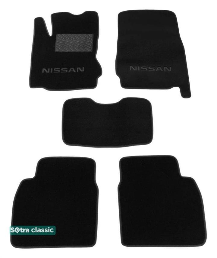 Sotra 06502-GD-BLACK Interior mats Sotra two-layer black for Nissan Note (2005-2013), set 06502GDBLACK