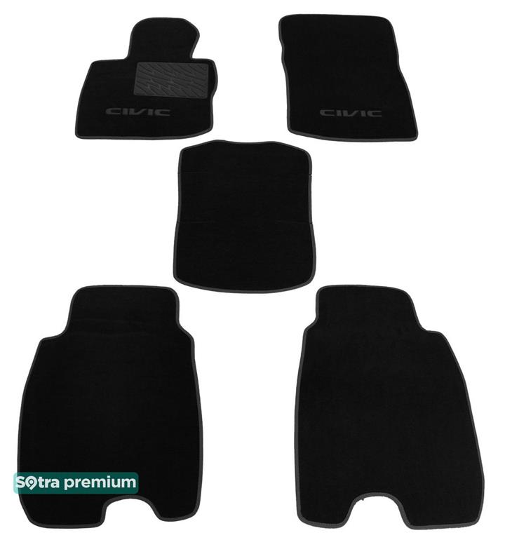 Sotra 06503-CH-BLACK Interior mats Sotra two-layer black for Honda Civic (2006-2011), set 06503CHBLACK