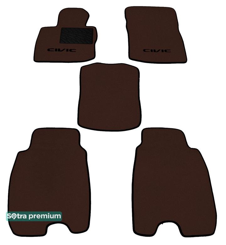 Sotra 06503-CH-CHOCO Interior mats Sotra two-layer brown for Honda Civic (2006-2011), set 06503CHCHOCO