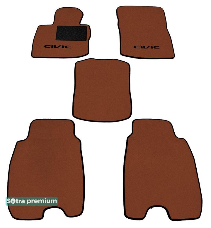Sotra 06503-CH-TERRA Interior mats Sotra two-layer terracotta for Honda Civic (2006-2011), set 06503CHTERRA