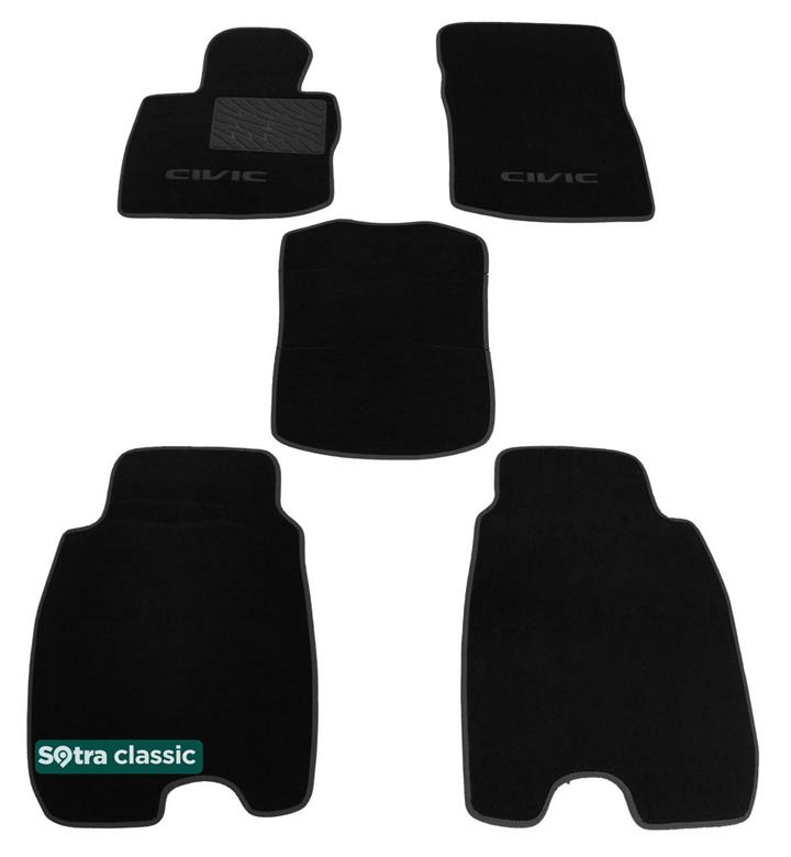Sotra 06503-GD-BLACK Interior mats Sotra two-layer black for Honda Civic (2006-2011), set 06503GDBLACK