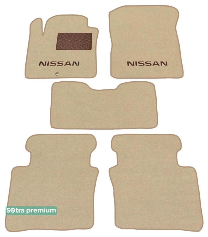 Sotra 06505-CH-BEIGE Interior mats Sotra two-layer beige for Nissan Teana (2003-2008), set 06505CHBEIGE