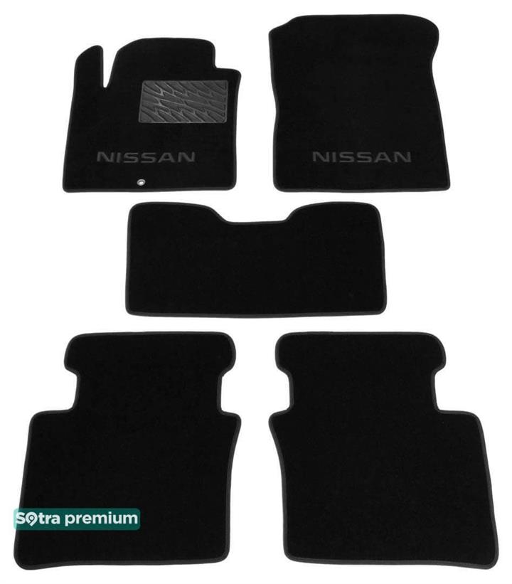 Sotra 06505-CH-BLACK Interior mats Sotra two-layer black for Nissan Teana (2003-2008), set 06505CHBLACK