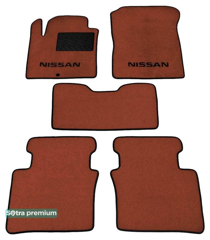 Sotra 06505-CH-TERRA Interior mats Sotra two-layer terracotta for Nissan Teana (2003-2008), set 06505CHTERRA