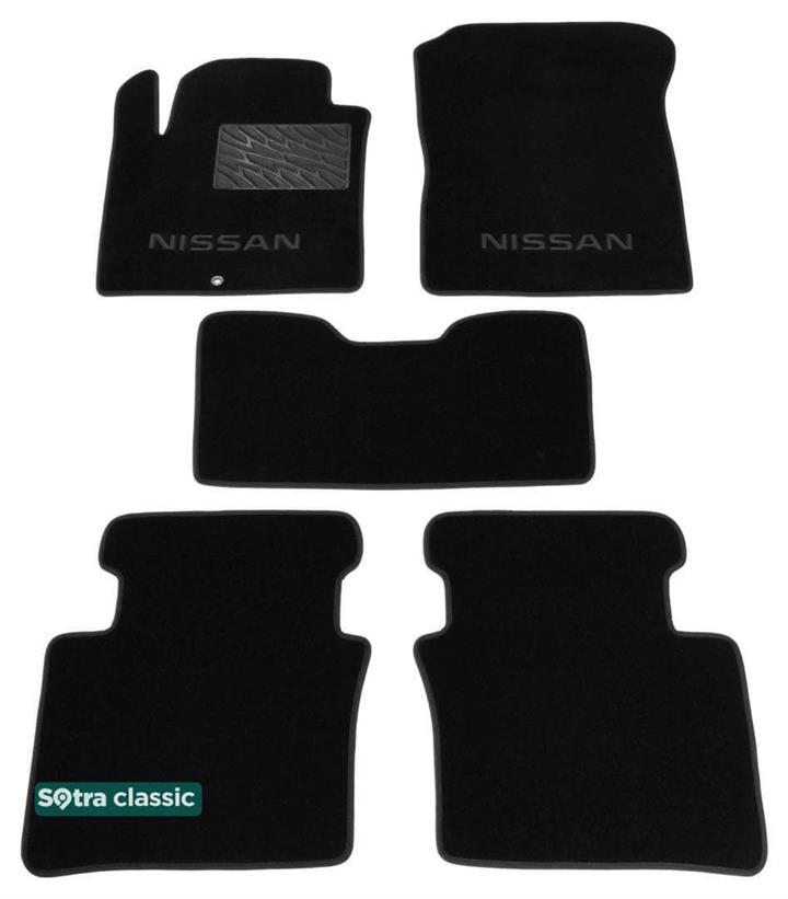 Sotra 06505-GD-BLACK Interior mats Sotra two-layer black for Nissan Teana (2003-2008), set 06505GDBLACK