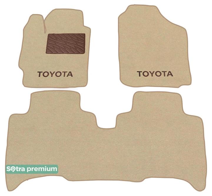 Sotra 06512-CH-BEIGE Interior mats Sotra two-layer beige for Toyota Yaris sedan (2005-2012), set 06512CHBEIGE