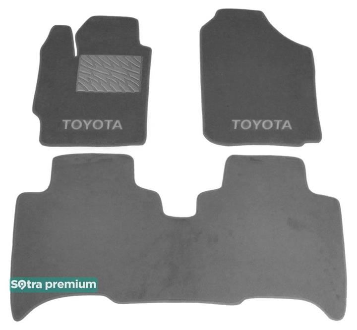 Sotra 06512-CH-GREY Interior mats Sotra two-layer gray for Toyota Yaris sedan (2005-2012), set 06512CHGREY