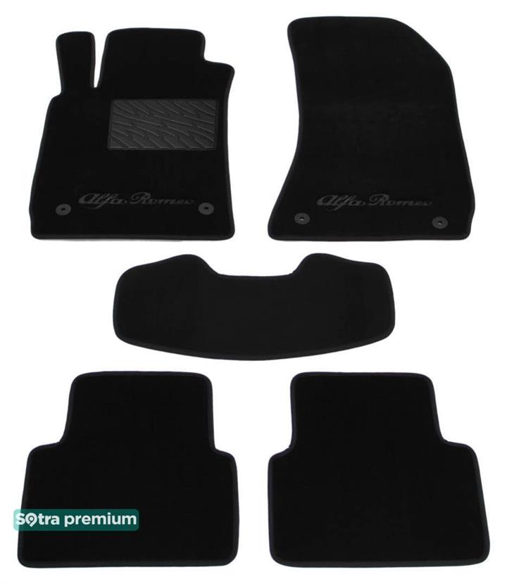 Sotra 06561-CH-BLACK Interior mats Sotra two-layer black for Alfa Romeo 159 (2004-2011), set 06561CHBLACK