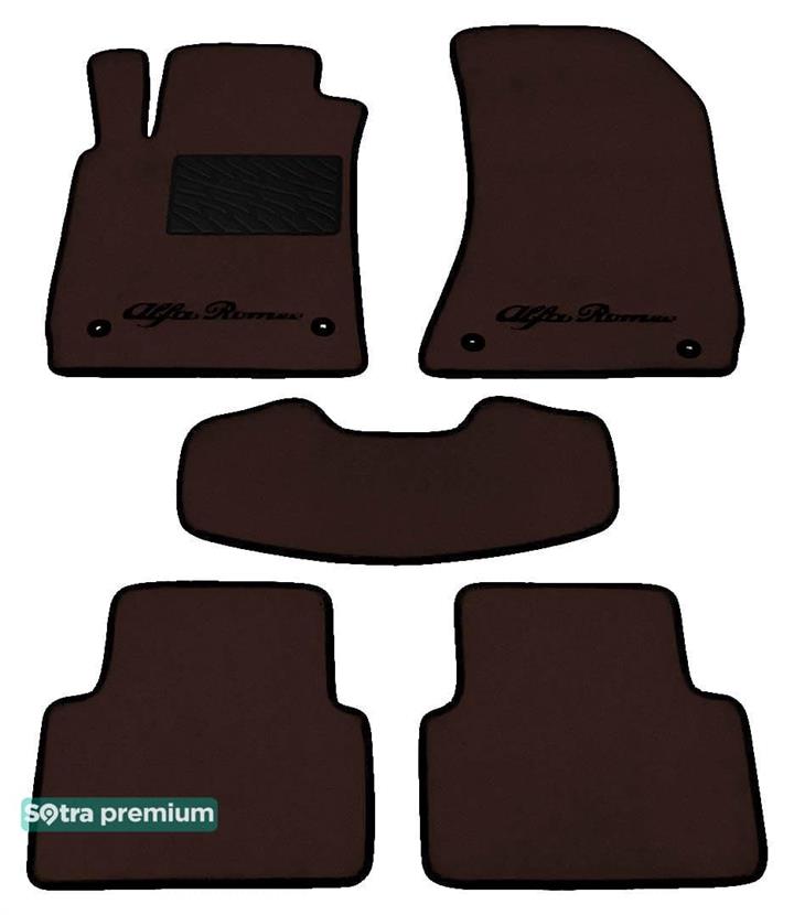 Sotra 06561-CH-CHOCO Interior mats Sotra two-layer brown for Alfa Romeo 159 (2004-2011), set 06561CHCHOCO
