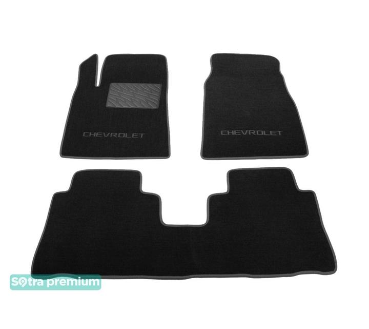 Sotra 06593-CH-BLACK Interior mats Sotra two-layer black for Chevrolet Captiva (2006-2009), set 06593CHBLACK