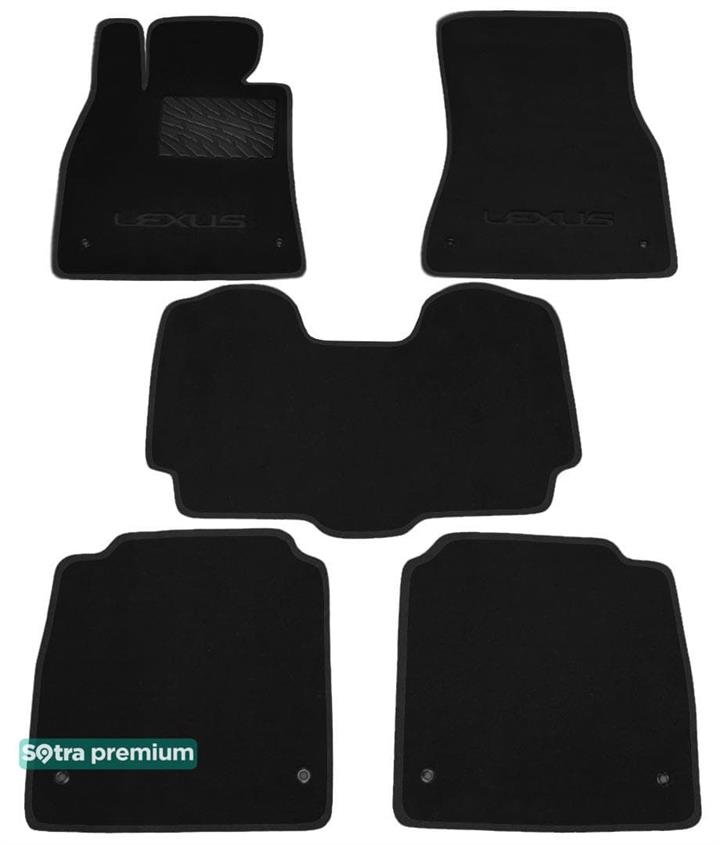 Sotra 06613-CH-BLACK Interior mats Sotra two-layer black for Lexus Ls (2006-2017), set 06613CHBLACK