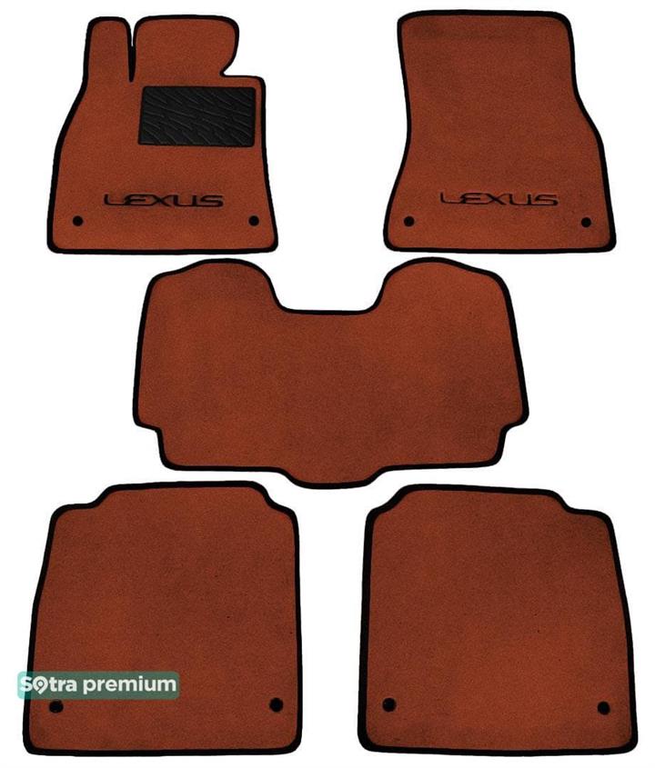 Sotra 06613-CH-TERRA Interior mats Sotra two-layer terracotta for Lexus Ls (2006-2017), set 06613CHTERRA