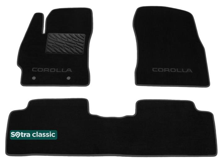 Sotra 06619-GD-BLACK Interior mats Sotra two-layer black for Toyota Corolla (2007-2013), set 06619GDBLACK