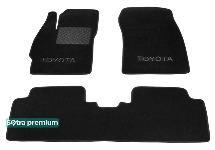 Sotra 06625-CH-BLACK Interior mats Sotra two-layer black for Toyota Auris (2006-2012), set 06625CHBLACK