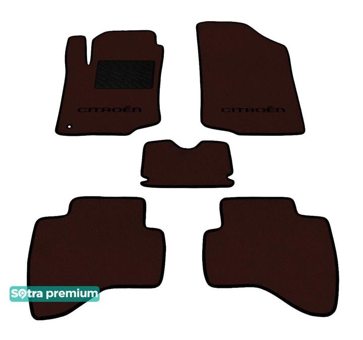 Sotra 06644-CH-CHOCO Interior mats Sotra two-layer brown for Citroen C1 (2005-2011), set 06644CHCHOCO