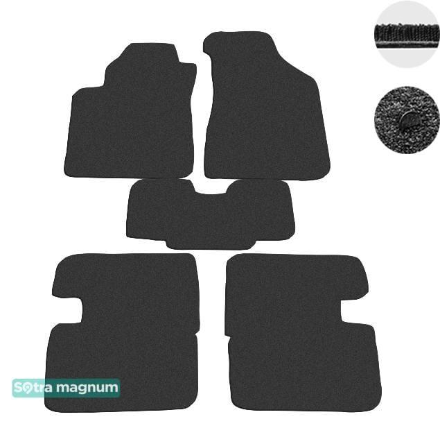 Sotra 06646-MG15-BLACK Interior mats Sotra two-layer black for Fiat Bravo (2006-2014), set 06646MG15BLACK