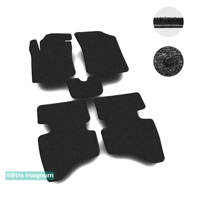 Sotra 06655-MG15-BLACK Interior mats Sotra two-layer black for Peugeot 107 (2005-2014), set 06655MG15BLACK
