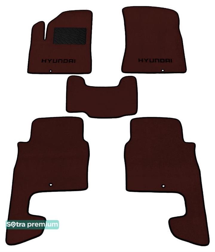 Sotra 06663-CH-CHOCO Interior mats Sotra two-layer brown for Hyundai Santa fe (2006-2009), set 06663CHCHOCO