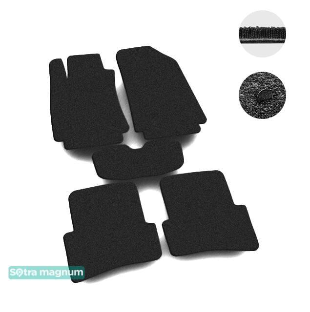 Sotra 06678-MG15-BLACK Interior mats Sotra two-layer black for Renault Clio (2005-2014), set 06678MG15BLACK
