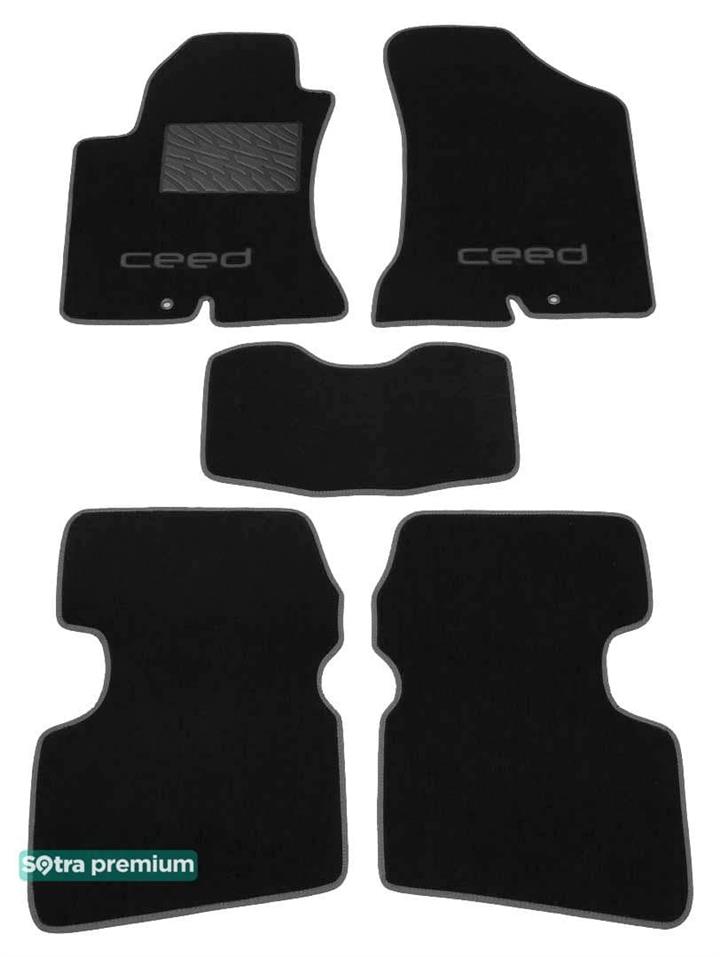 Sotra 06685-CH-BLACK Interior mats Sotra two-layer black for KIA Cee'd (2006-2012), set 06685CHBLACK