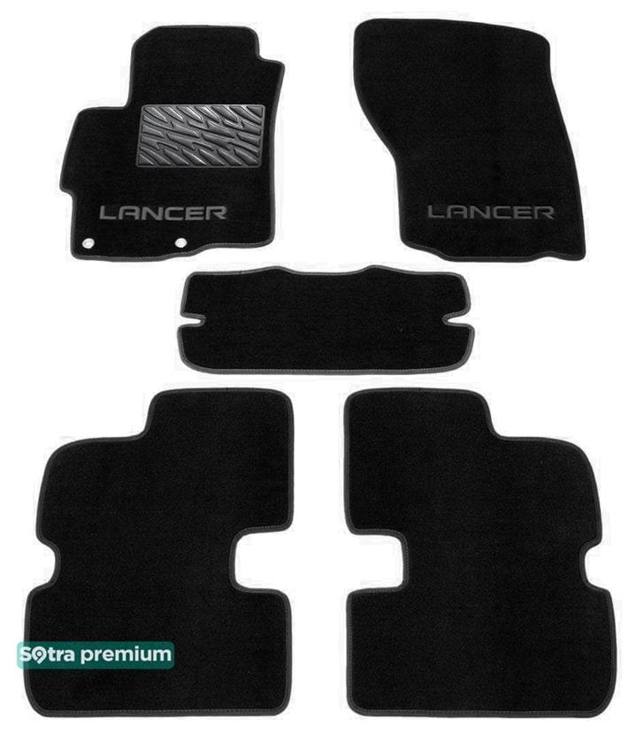 Sotra 06686-CH-BLACK Interior mats Sotra two-layer black for Mitsubishi Lancer / evolution (2008-), set 06686CHBLACK