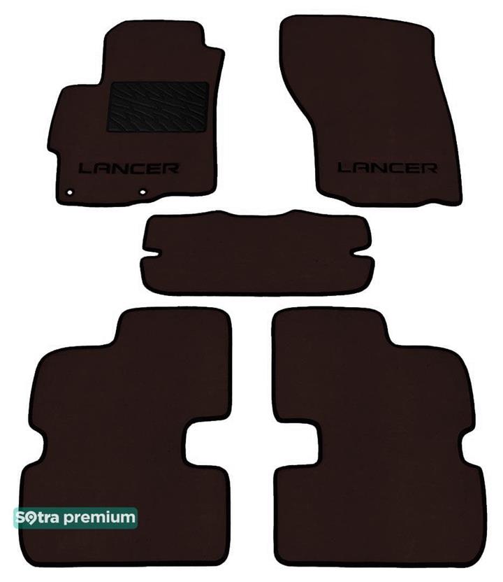 Sotra 06686-CH-CHOCO Interior mats Sotra two-layer brown for Mitsubishi Lancer / evolution (2008-), set 06686CHCHOCO