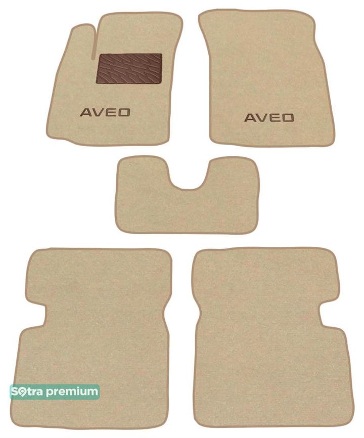 Sotra 06689-CH-BEIGE Interior mats Sotra two-layer beige for Chevrolet Aveo (2003-2011), set 06689CHBEIGE