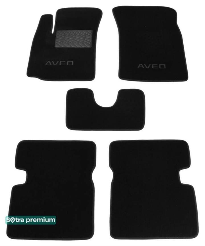 Sotra 06689-CH-BLACK Interior mats Sotra two-layer black for Chevrolet Aveo (2003-2011), set 06689CHBLACK