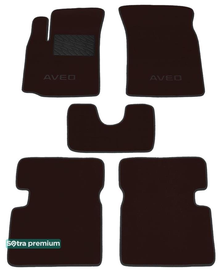 Sotra 06689-CH-CHOCO Interior mats Sotra two-layer brown for Chevrolet Aveo (2003-2011), set 06689CHCHOCO