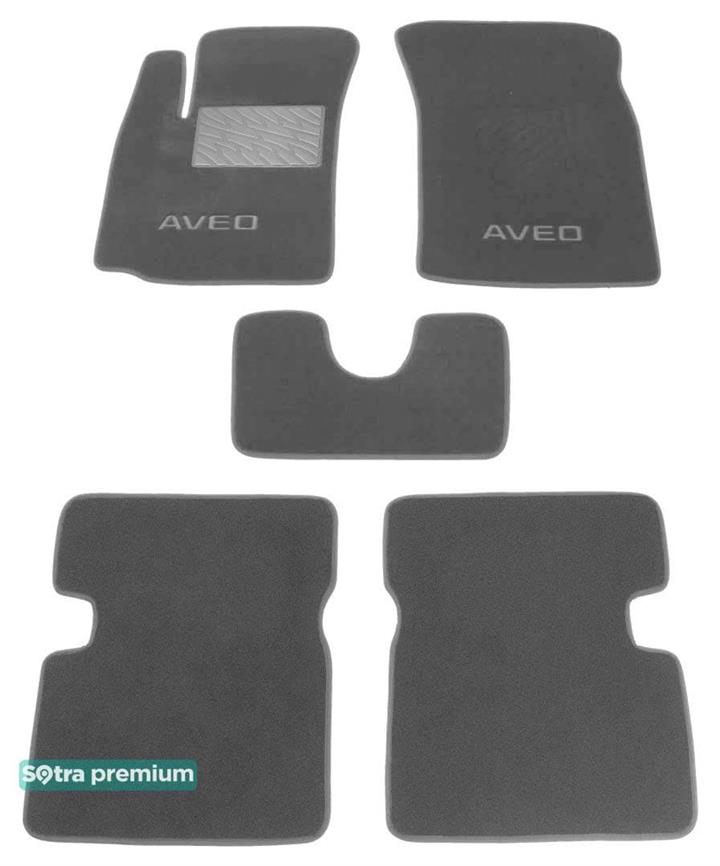 Sotra 06689-CH-GREY Interior mats Sotra two-layer gray for Chevrolet Aveo (2003-2011), set 06689CHGREY