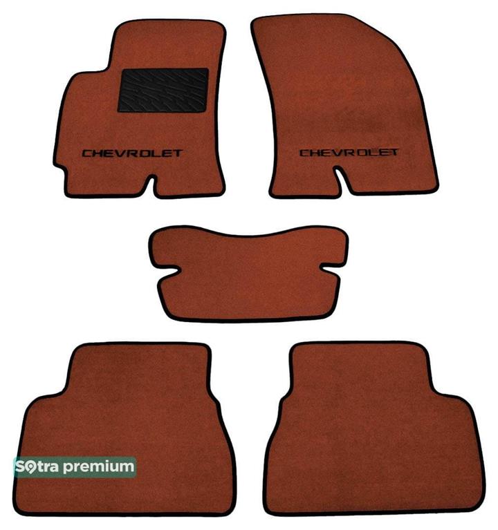 Sotra 06691-CH-TERRA Interior mats Sotra two-layer terracotta for Chevrolet Epica (2006-2015), set 06691CHTERRA