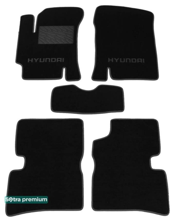 Sotra 06696-CH-BLACK Interior mats Sotra two-layer black for Hyundai Accent (2006-2010), set 06696CHBLACK