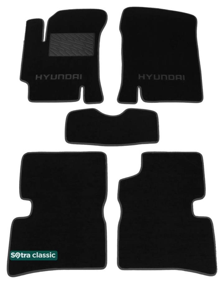 Sotra 06696-GD-BLACK Interior mats Sotra two-layer black for Hyundai Accent (2006-2010), set 06696GDBLACK